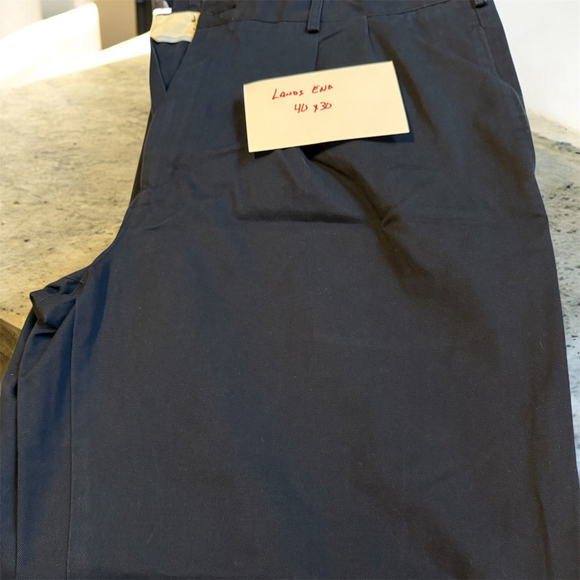 Lands’ End Other - Lands End Mens Navy Chino Pleated Pants 40x30